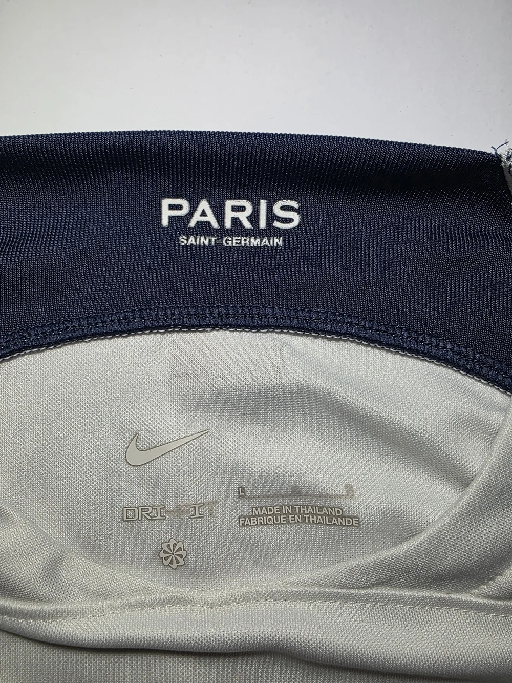 Nike Paris Saint-Germain White Jersey with Red & Navy Chest Band